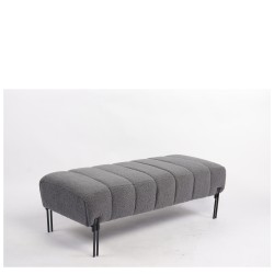 Παγκάκι Ottoman  KUBO Γκρι Ύφασμα Teddy/Μέταλλο 40x116.5x50cm