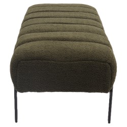Παγκάκι Ottoman  KUBO Πράσινο Ύφασμα Teddy/Μέταλλο 40x116.5x50cm