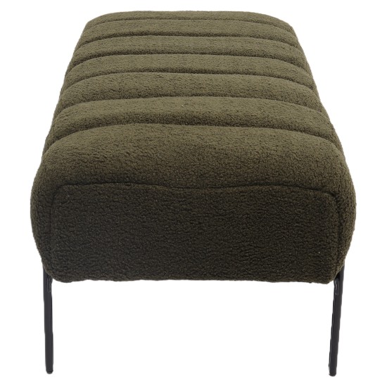 Παγκάκι Ottoman  KUBO Πράσινο Ύφασμα Teddy/Μέταλλο 40x116.5x50cm