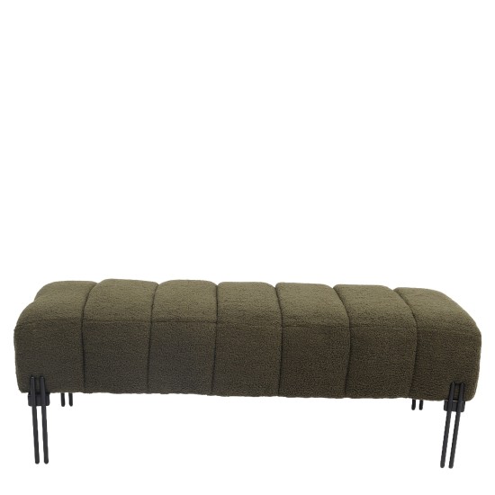 Παγκάκι Ottoman  KUBO Πράσινο Ύφασμα Teddy/Μέταλλο 40x116.5x50cm