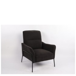 Πολυθρόνα  ELAN Μαύρο Ύφασμα Κοτλέ/Μέταλλο 94x77x82cm