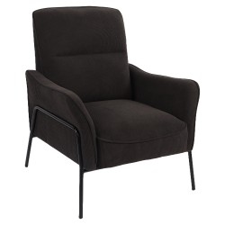 Πολυθρόνα  ELAN Μαύρο Ύφασμα Κοτλέ/Μέταλλο 94x77x82cm