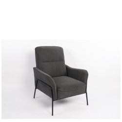 Πολυθρόνα  ELAN Γκρι Σκούρο Ύφασμα Κοτλέ/Μέταλλο 94x77x82cm