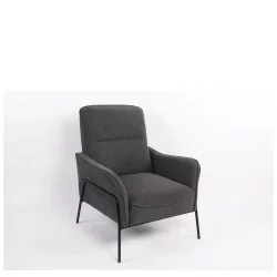 Πολυθρόνα  ELAN Γκρι Σκούρο Ύφασμα Κοτλέ/Μέταλλο 94x77x82cm