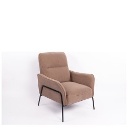 Πολυθρόνα  ELAN Taupe Ύφασμα Κοτλέ/Μέταλλο 94x77x82cm