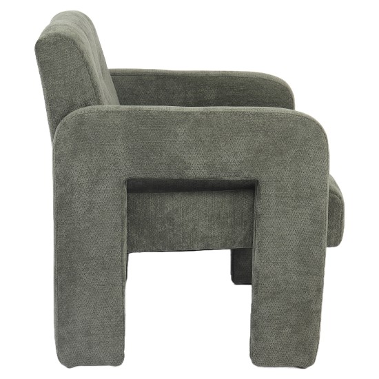 Πολυθρόνα  VELORA Πράσινο Ύφασμα/Ξύλο 75x68x69cm