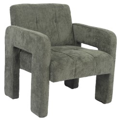 Πολυθρόνα  VELORA Πράσινο Ύφασμα/Ξύλο 75x68x69cm