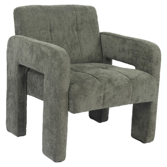 Πολυθρόνα  VELORA Πράσινο Ύφασμα/Ξύλο 75x68x69cm