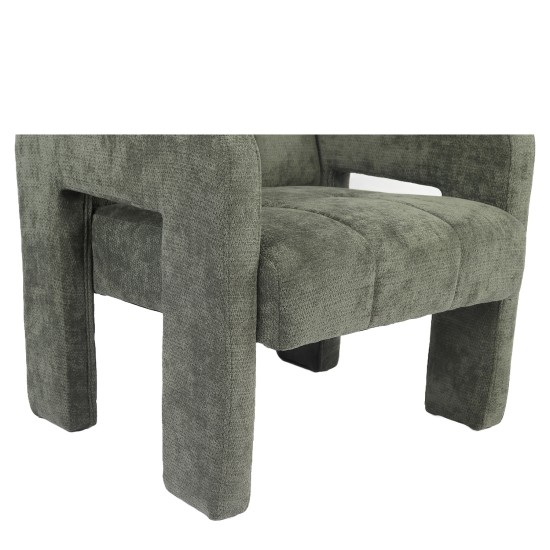 Πολυθρόνα  VELORA Πράσινο Ύφασμα/Ξύλο 75x68x69cm