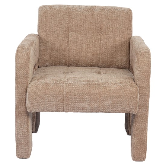 Πολυθρόνα  VELORA Μπεζ Ύφασμα/Ξύλο 75x68x69cm