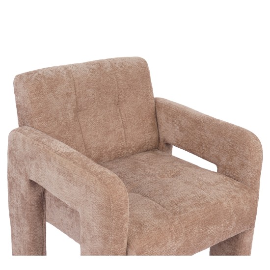 Πολυθρόνα  VELORA Μπεζ Ύφασμα/Ξύλο 75x68x69cm