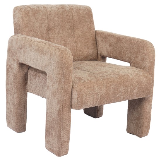 Πολυθρόνα  VELORA Μπεζ Ύφασμα/Ξύλο 75x68x69cm