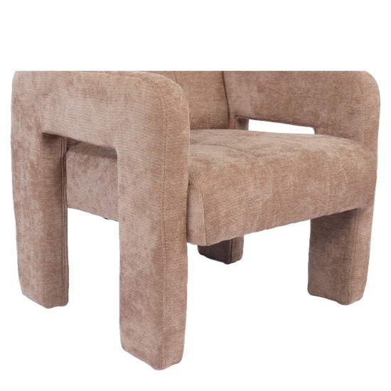 Πολυθρόνα  VELORA Μπεζ Ύφασμα/Ξύλο 75x68x69cm