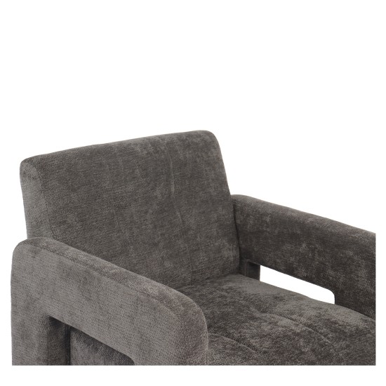 Πολυθρόνα  VELORA Γκρι Ανοιχτό Ύφασμα/Ξύλο 75x68x69cm