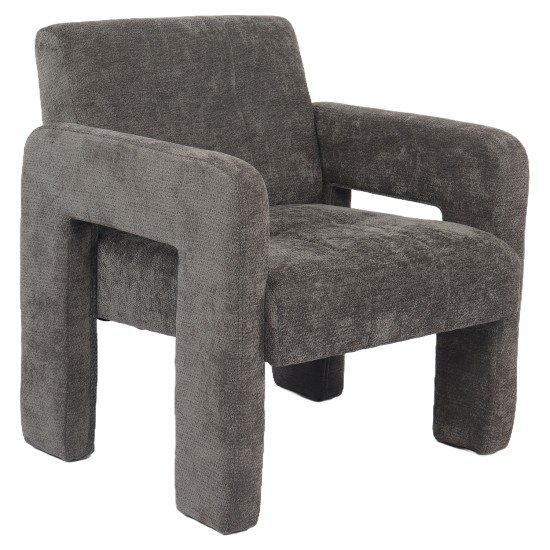 Πολυθρόνα  VELORA Γκρι Ανοιχτό Ύφασμα/Ξύλο 75x68x69cm