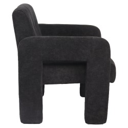 Πολυθρόνα  VELORA Γκρι Σκούρο Ύφασμα/Ξύλο 75x68x69cm