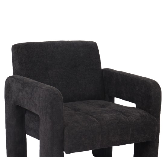 Πολυθρόνα  VELORA Γκρι Σκούρο Ύφασμα/Ξύλο 75x68x69cm