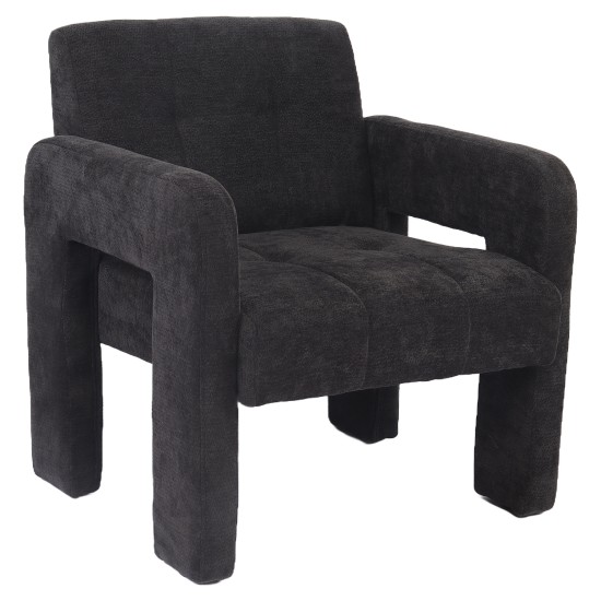 Πολυθρόνα  VELORA Γκρι Σκούρο Ύφασμα/Ξύλο 75x68x69cm