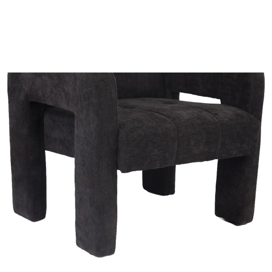 Πολυθρόνα  VELORA Γκρι Σκούρο Ύφασμα/Ξύλο 75x68x69cm