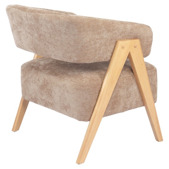 Πολυθρόνα  BARTON Καφέ Ύφασμα/Ξύλο 74x67x66cm