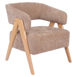 Πολυθρόνα  BARTON Καφέ Ύφασμα/Ξύλο 74x67x66cm