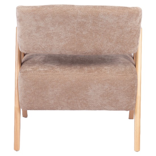 Πολυθρόνα  BARTON Καφέ Ύφασμα/Ξύλο 74x67x66cm