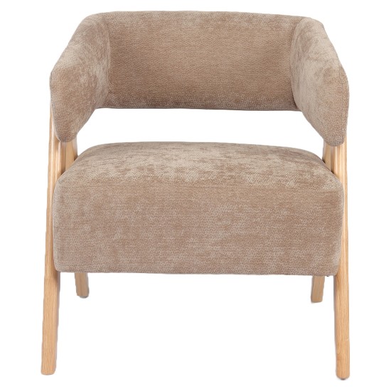 Πολυθρόνα  BARTON Καφέ Ύφασμα/Ξύλο 74x67x66cm