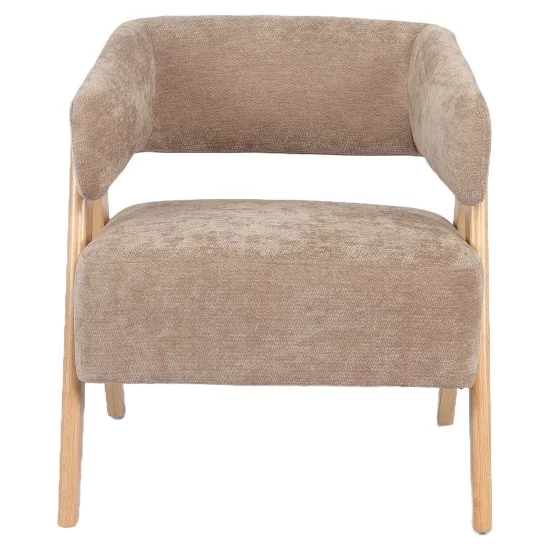 Πολυθρόνα  BARTON Καφέ Ύφασμα/Ξύλο 67x66x74cm