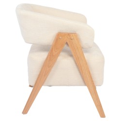 Πολυθρόνα  BARTON Μπεζ Ύφασμα/Ξύλο 74x67x66cm