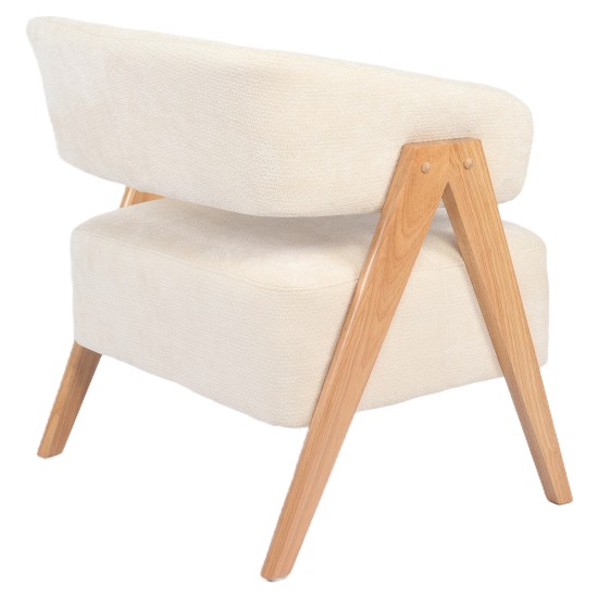 Πολυθρόνα  BARTON Μπεζ Ύφασμα/Ξύλο 74x67x66cm