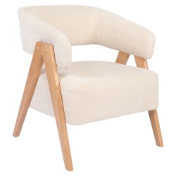 Πολυθρόνα  BARTON Μπεζ Ύφασμα/Ξύλο 74x67x66cm