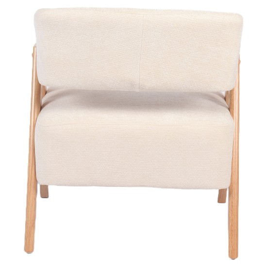 Πολυθρόνα  BARTON Μπεζ Ύφασμα/Ξύλο 74x67x66cm