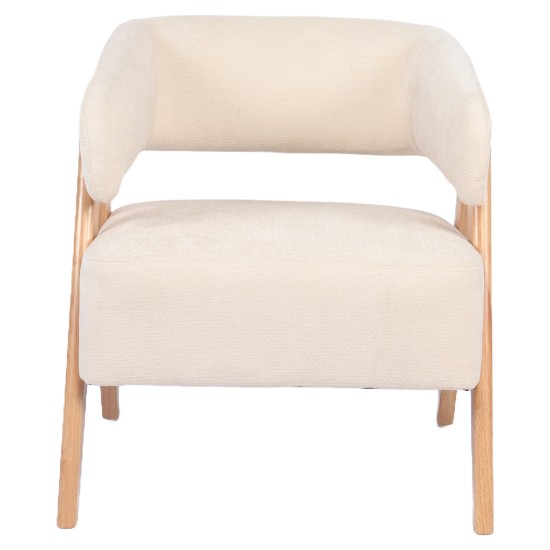 Πολυθρόνα  BARTON Μπεζ Ύφασμα/Ξύλο 74x67x66cm