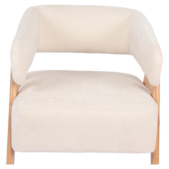 Πολυθρόνα  BARTON Μπεζ Ύφασμα/Ξύλο 74x67x66cm