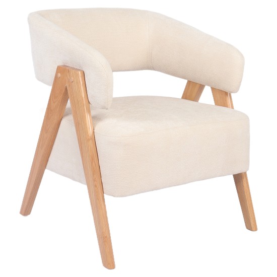 Πολυθρόνα  BARTON Μπεζ Ύφασμα/Ξύλο 74x67x66cm