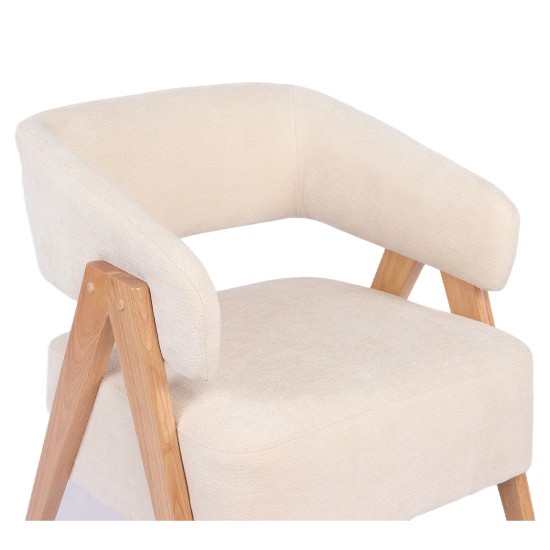 Πολυθρόνα  BARTON Μπεζ Ύφασμα/Ξύλο 74x67x66cm