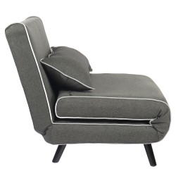 Κρεβάτι Ράντζο  CALISTA Γκρι/Γκρι Ανοιχτό Ύφασμα/Ξύλο/Μέταλλο 78x200x28cm