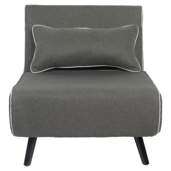 Κρεβάτι Ράντζο  CALISTA Γκρι/Γκρι Ανοιχτό Ύφασμα/Ξύλο/Μέταλλο 78x200x28cm