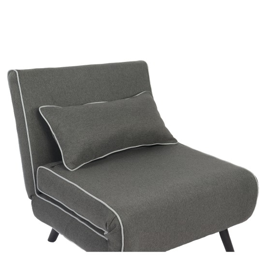 Κρεβάτι Ράντζο  CALISTA Γκρι/Γκρι Ανοιχτό Ύφασμα/Ξύλο/Μέταλλο 78x200x28cm