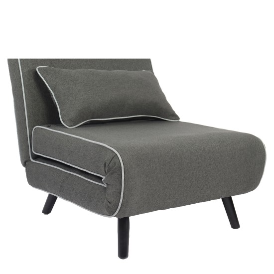 Κρεβάτι Ράντζο  CALISTA Γκρι/Γκρι Ανοιχτό Ύφασμα/Ξύλο/Μέταλλο 78x200x28cm