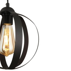 Φωτιστικό Κρεμαστό  VANT Μαύρο Μέταλλο 22x90cm Φωτιστικό Κρεμαστό  VANT Μαύρο Μέταλλο 22x90cm