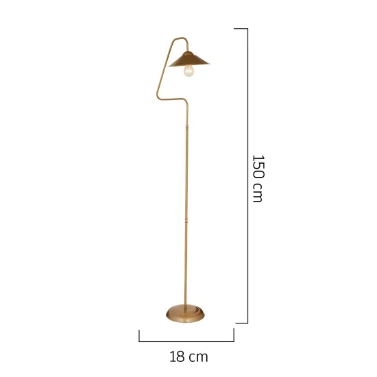 Φωτιστικό Δαπέδου CETUS Χρυσό Μέταλλο 18x150cm Φωτιστικό Δαπέδου CETUS Χρυσό Μέταλλο 18x150cm