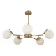Φωτιστικό Κρεμαστό  CRATER Πεντάφωτο Χρυσό/Λευκό Μέταλλο/Γυαλί 80x41cm