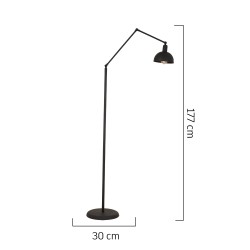 Φωτιστικό Δαπέδου  GEMINI Μαύρο Μέταλλο 30x177cm