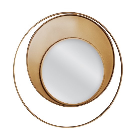 Καθρέπτης Τοίχου ArteLibre BOLGER Χρυσό Μέταλλο Γυαλί 60x3x60cm - ART-14790001