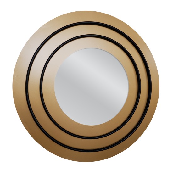 Καθρέπτης Τοίχου ArteLibre CHUBB Χρυσό Μέταλλο/Γυαλί 60x2x60cm - ART-14790002