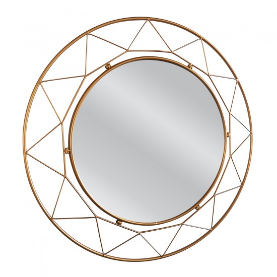 Καθρέπτης Τοίχου ArteLibre AERIN Χρυσό Μέταλλο/Γυαλί 80x4x80cm - ART-14790005