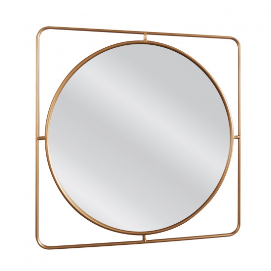 Καθρέπτης Τοίχου ArteLibre ALATAR Χρυσό Μέταλλο/Γυαλί 60x2x60cm - ART-14790007