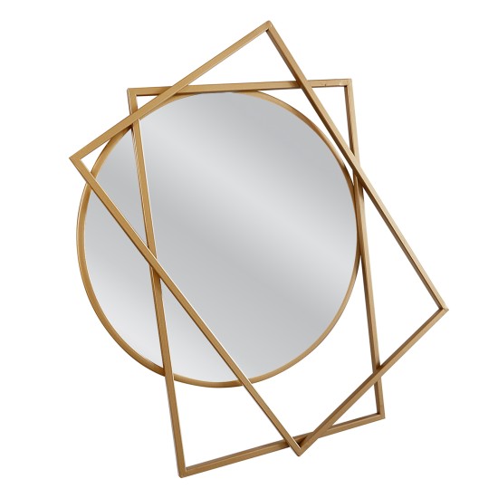 Καθρέπτης Τοίχου ArteLibre AMDIR Χρυσό Μέταλλο/Γυαλί 53x3x61cm - ART-14790010