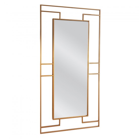 Καθρέπτης Τοίχου ArteLibre ARADOR Χρυσό Μέταλλο/Γυαλί 120x2x60cm - ART-14790018